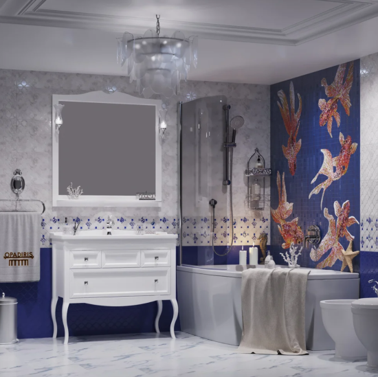 Зеркало Opadiris Валери 105 белое