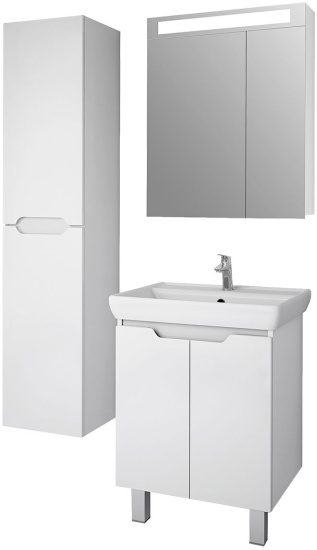 Мебель для ванной Dreja Q Plus (D) 60 c опорами белый глянец