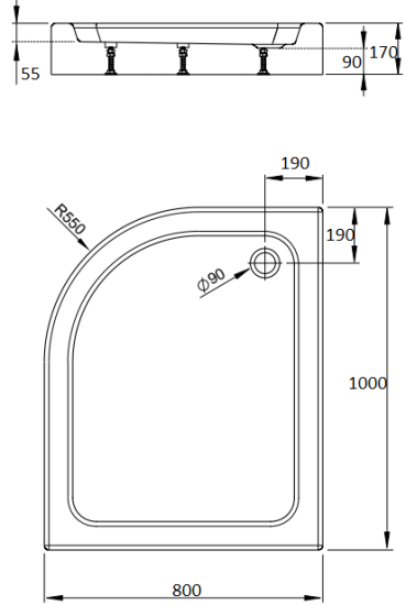 Поддон для душа Radaway Laros E Compact 100x80, R