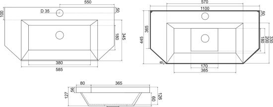 Тумба с раковиной Misty Терра 110 серая