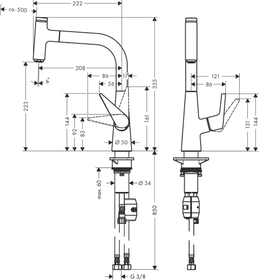 Смеситель для кухни Hansgrohe Talis Select M51 72822800 сталь