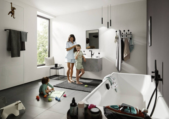 Смеситель для раковины Hansgrohe Finoris 230 76063670 матовый черный