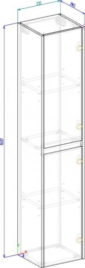 Пенал BelBagno Kraft 1600 R pino pasadena