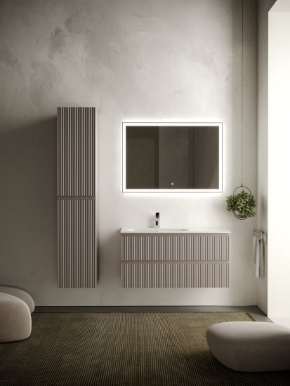 Тумба с раковиной Sancos Snob R 100 Doha Soft левая SNR100LSM, подвесная