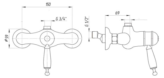 Смеситель для душа Migliore Oxford ML.OXF-6337 Br