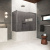 Шторка на ванну Vegas Glass ZV+ZVF Protec 160*85 11 07, профиль оружейная сталь, стекло графит Шторка на ванну Vegas Glass ZV+ZVF Protec 160*85 11 07, профиль оружейная сталь, стекло графит