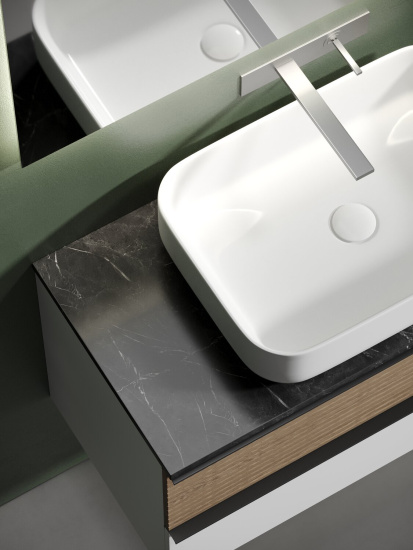 Тумба с раковиной Sancos Delta 100 дуб светлый/белый, DL100W