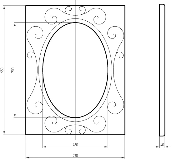 Зеркало Migliore Complementi 30628 серебро