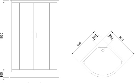 Душевой уголок Royal Bath HK RB90HK-T-BL 90x90 с поддоном
