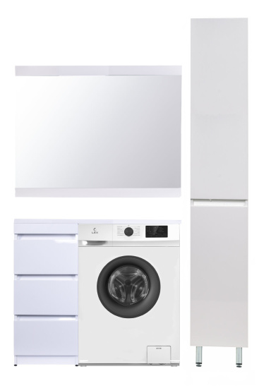 Тумба с раковиной Style Line Даллас 100 R Люкс белая 3 ящика, Plus напольная