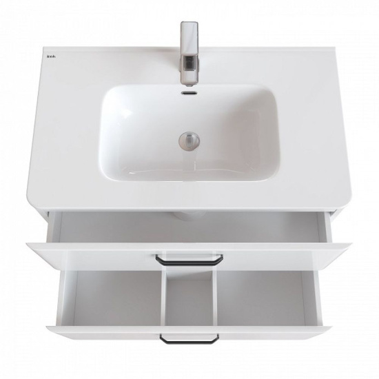 Тумба с раковиной Iddis Brick 80 подвесная белая