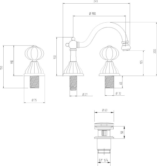 Смеситель для биде Migliore Olivia 19002 хром