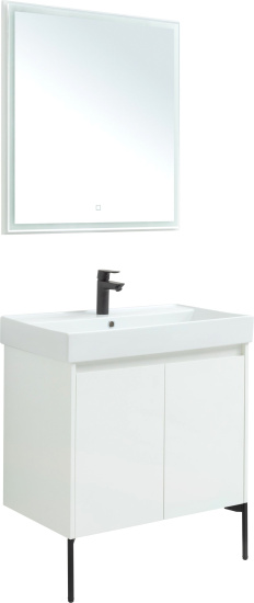 Мебель для ванной Aquanet Nova Lite 75 белый глянец, с дверками
