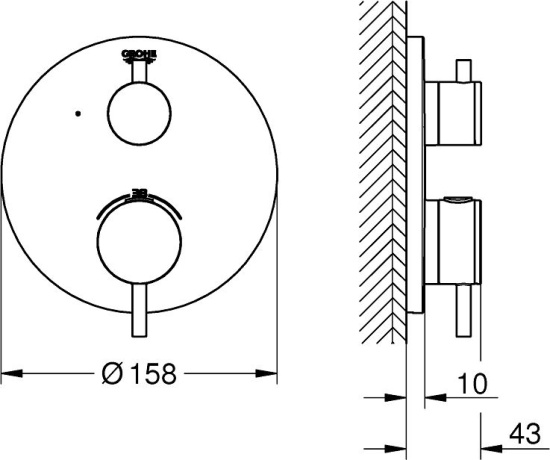 Смеситель для душа Grohe Atrio 24134003 термостат, хром