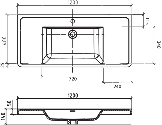Мебельная раковина BelBagno Energia-N 120