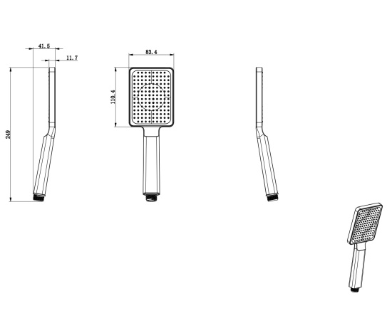 Душевая лейка Wonzon & Woghand WW-981353-CR