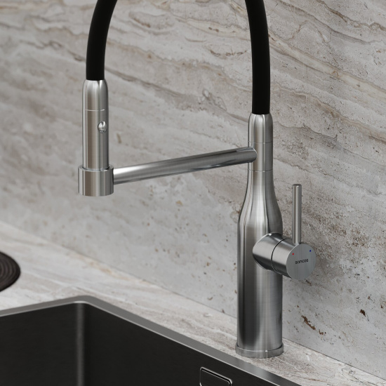Смеситель для кухни Sancos Pride SC4011BNG, нержавеющая сталь