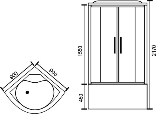 Душевая кабина Royal Bath RB 90BK2-T-CH