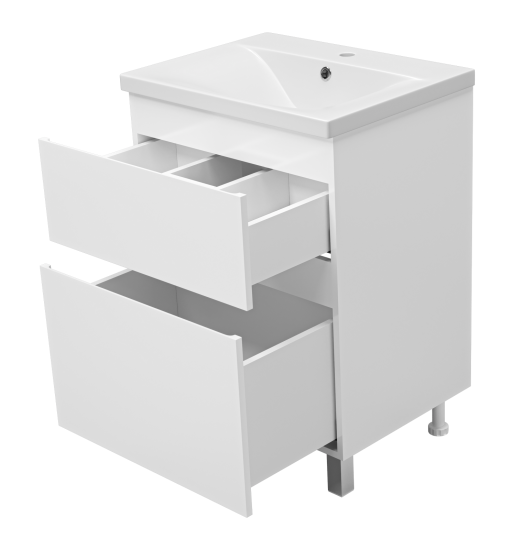 Тумба с раковиной Misty Лаки 60 белая