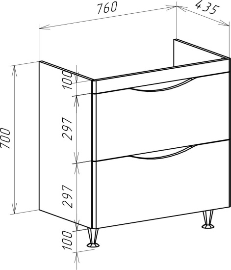 Мебель для ванной Bellezza Санриса 80 напольная