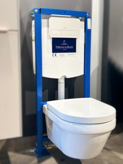 Инсталляция с унитазом Villeroy & Boch Architectura 568CDR01, сиденье микролифт, кнопка смыва белая