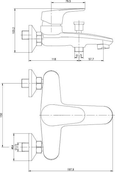 Смеситель для ванны Aquanet Magic AF410-20C