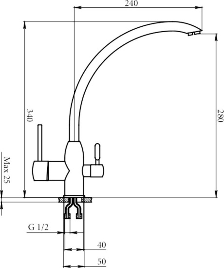 Смеситель для кухни Granula GR-3167 песок