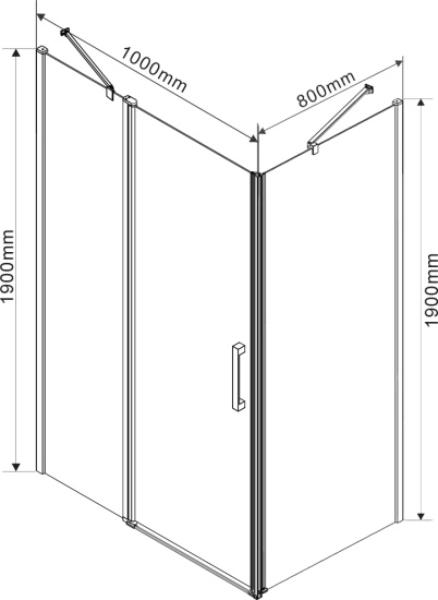 Душевой уголок Vincea Orta VSR-1O8010CL 100х80 см, профиль хром