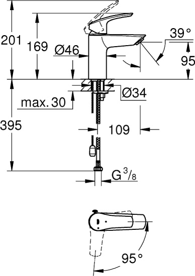 Смеситель для раковины Grohe Eurosmart 23372003