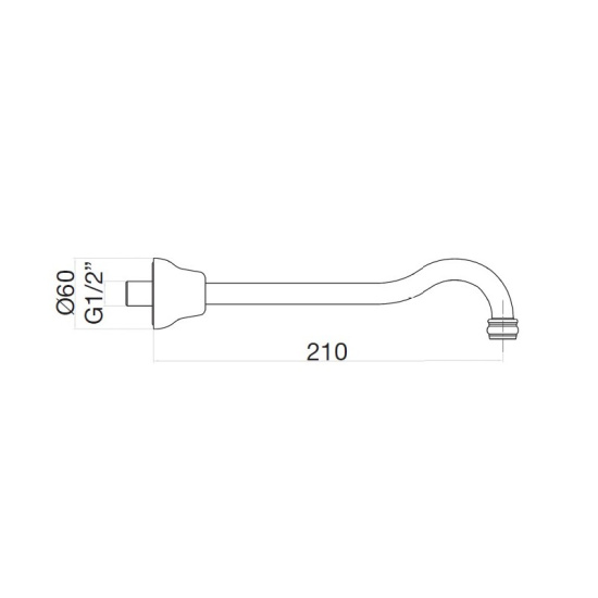 Излив Webert Armony AC0537015, хром