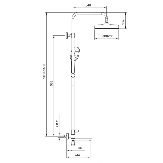 Душевая стойка Gappo G2410, хром