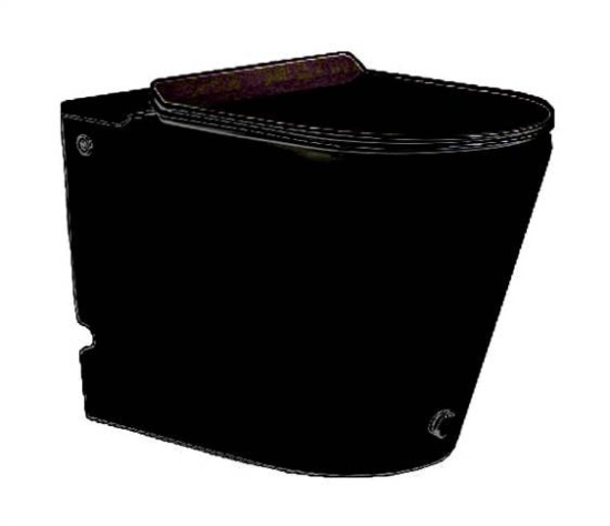 Унитаз приставной Cerutti SPA B-380B Black с функцией импульсного смыва