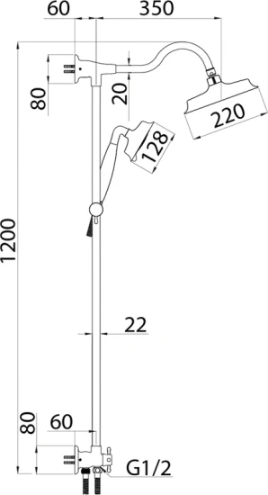 Душевая стойка IDDIS Retro RETSB4Fi76