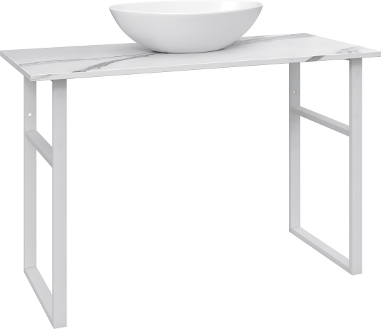 Консоль Diwo Элиста 120 белый мрамор, с раковиной Moduo 55 Leaf