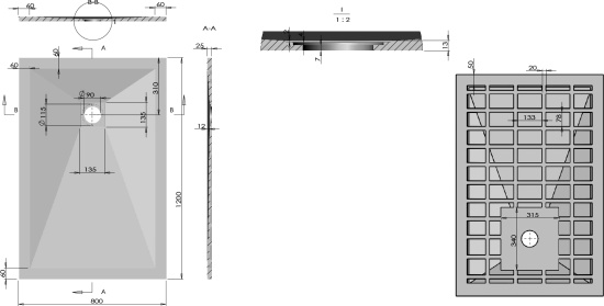 Поддон для душа Vincea VST-4SR8012A 120x80 антрацит, с сифоном