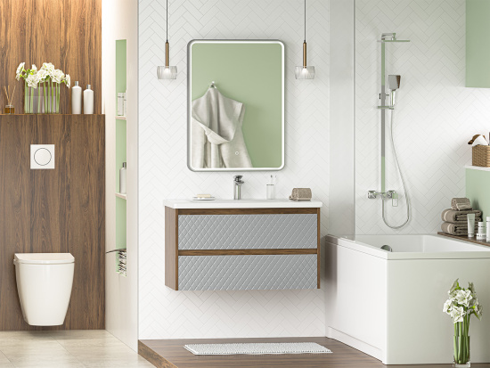 Тумба с раковиной Brevita Chester 90 подвесная