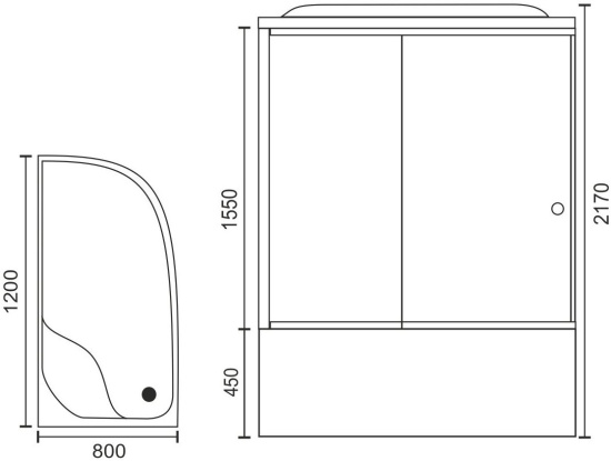 Душевая кабина Royal Bath RB8120BK2-T-CH-L