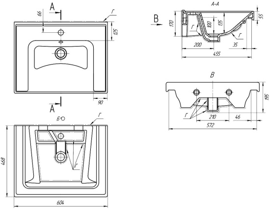 Мебель для ванной Art&Max Techno 60 бетон лофт
