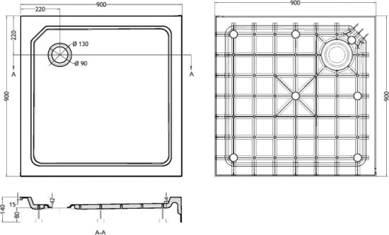 Поддон для душа Cezares Tray SMC TRAY-SMC-A-90-550-150-W