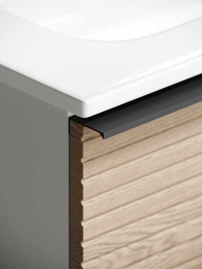 Тумба с раковиной Sancos Delta 100 дуб светлый/белый правая, DL100RW