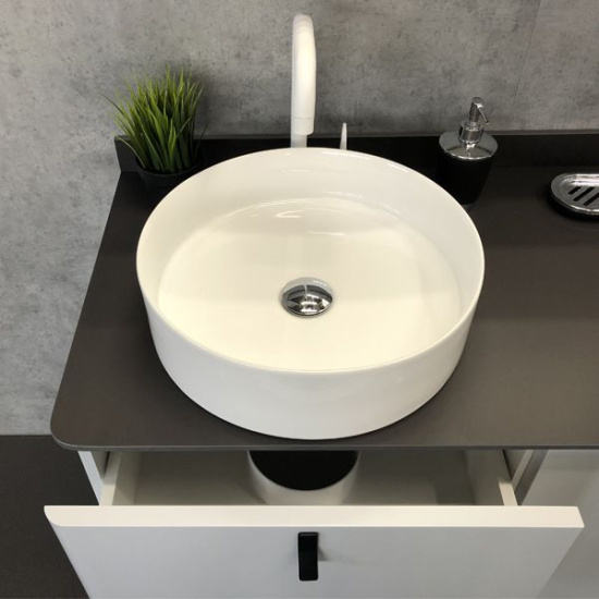 Тумба с раковиной Comforty Сорренто Н 90, светло-серая