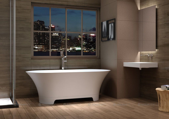 Ванна из искусственного камня Aquanet Bloom Ellipse TC-S92 165x75 см. матовая
