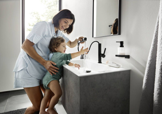 Смеситель для раковины Hansgrohe Finoris 230 76063670 матовый черный