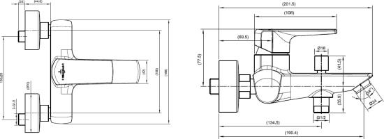 Смеситель для ванны Villeroy & Boch Subway 2.0 TVT10200300061