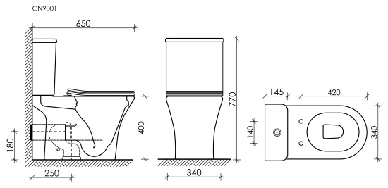 Унитаз-компакт Ceramica Nova Fortuna Rimless CN9001