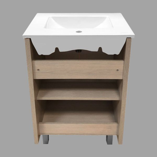 Тумба с раковиной Comforty Тулуза Д 60, напольная, сосна лоредо