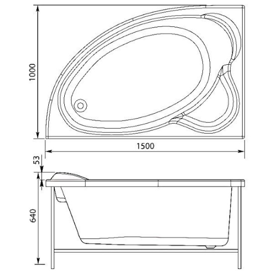 Акриловая ванна Aquanet Mayorca 150 см L