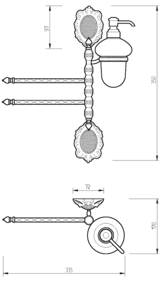Дозатор Migliore Cleopatra 16674 с полотенцедержателем, хром