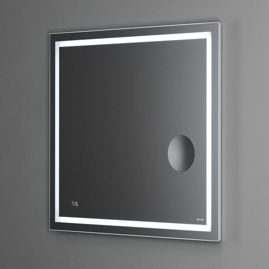 Зеркало AM.PM Gem 80 с LED-подсветкой, часами и косметическим зеркалом