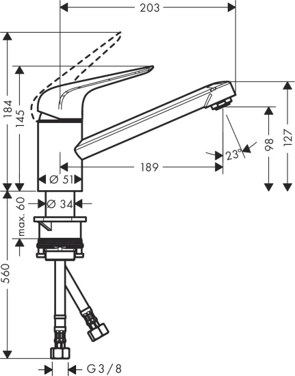 Смеситель для кухни Hansgrohe Focus M42 71808000 хром